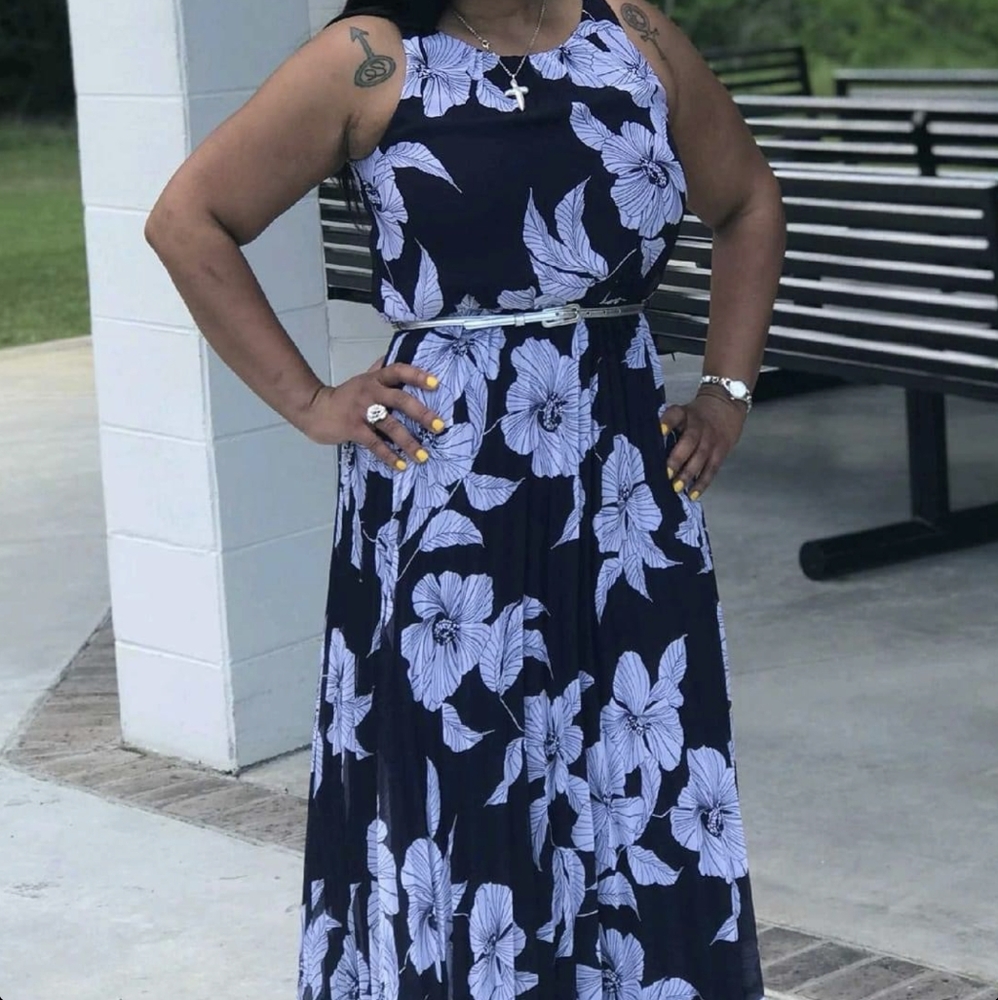 Jessica Howard Flower print pleated dress US size 8